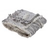 HomeRoots 60" X 50" Gray Woven Cotton Striped Throw Blanket with Fringe - 4 of 4