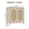 Modern Sideboard - Feature Rattan Storage Cabinet with Adjustable Shelves and Doors, Bohemian Style Small Console Cabinet - 2 of 4