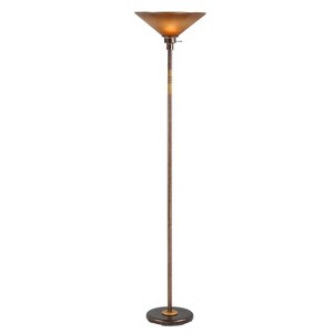 Cal Lighting 150W 3Way Soho Metal Torchiere - Rust - 1 of 2