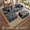 XIZZI No Assembly Needed Modular Deep Seating Sectional Sofa, Pure Sponge Structure Plush Polyester, Standard/Upgraded w/ Ottoman in Beige/Black/Gray - 2 of 4