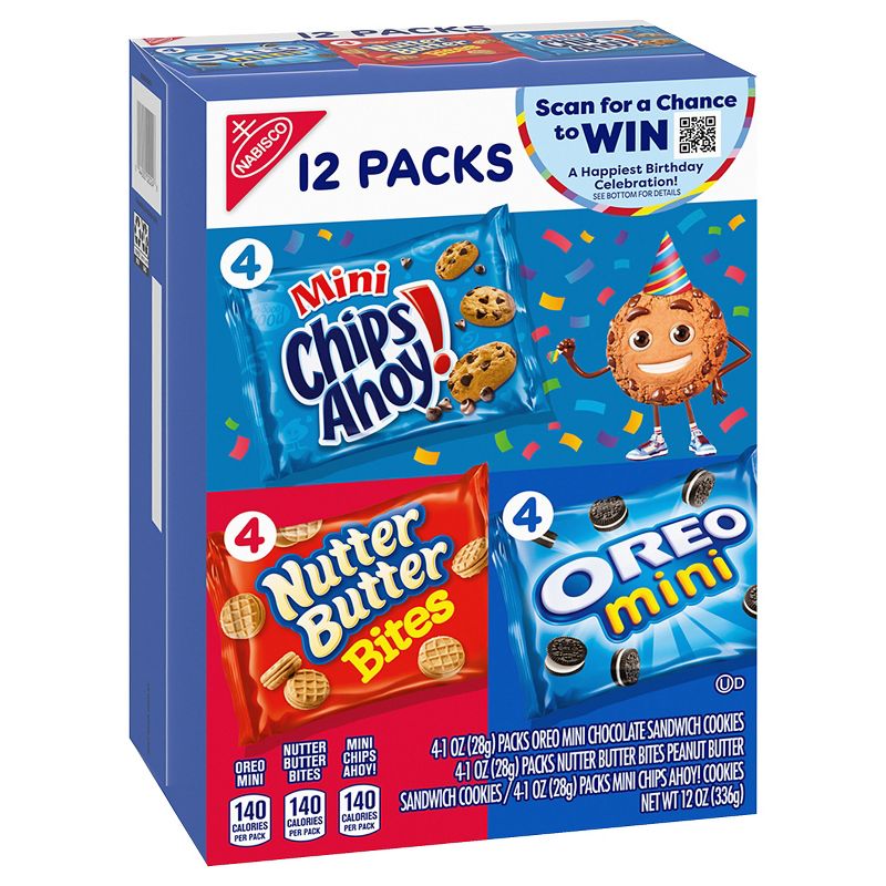 Nabisco Snack Pack Variety Mini Cookies Mix With OREO Mini, Mini Chips Ahoy! &#38; Nutter Butter Bites - 12oz / 12ct, 4 of 15