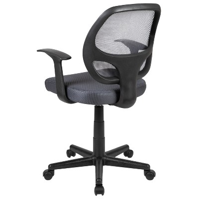 ErgoFlex Mid-Back Gray Mesh Swivel Task Chair with Plastic Base