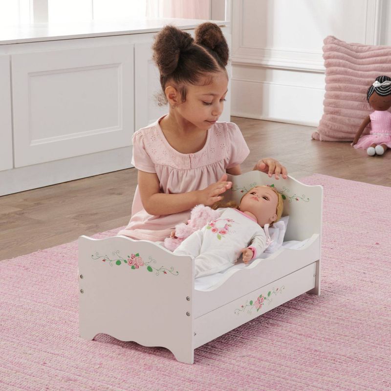Badger Basket White Rose Doll Bed with Trundle, 3 of 7