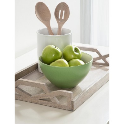 Grassley Whitewash Handcrafted Mango Wood Decorative Tray 19x13