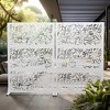 Lirago White 72 in. Galvanized Metal Outdoor Privacy Screens Garden Outdoor Fence - 2 of 4
