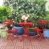 KTMBDW 3 Pieces Patio Bistro Set, Outdoor Conversation Bistro Set, Foldable Patio Set with Sauqre Table for Lawn, Garden - 2 of 4