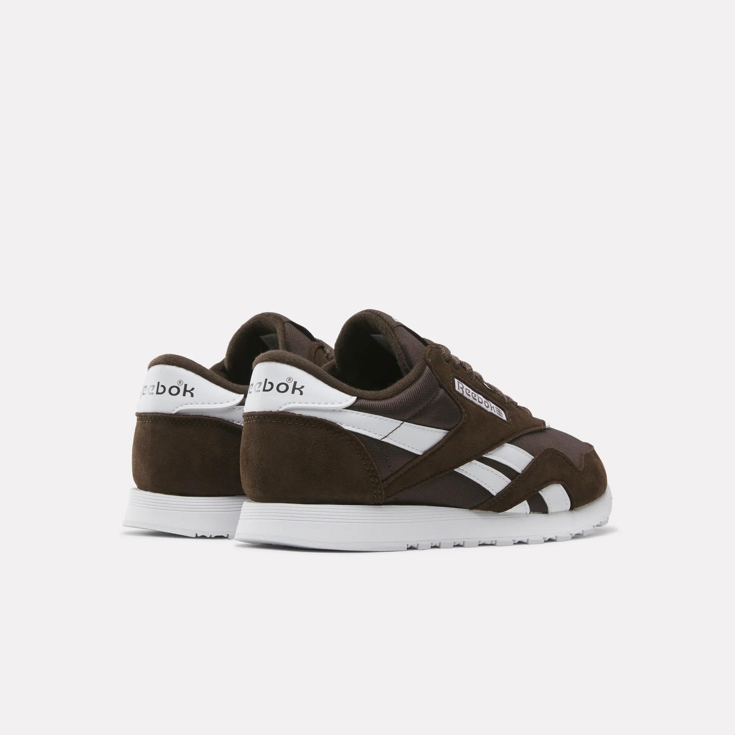 Женские кроссовки Reebok Classic Nylon Shoes Size 9.5 Espresso/Espresso/White, цвет: Белый — фото 3