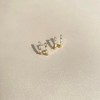 14K Gold Plated Triple Huggie Illusion Stud Earrings | Double Huggie Hoop Earrings for One Hole | Gold Hoop Earrings for Women - 4 of 4