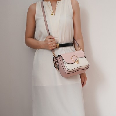MKF Collection Crossbody Bag Structured Turn-Lock Closure, Fantasia | MKF Collection by Mia K - Cognac Navy — фото 4