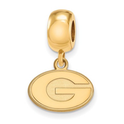 Black Bow Jewelry 14k Yellow Gold Plated Sterling Silver Georgia Bulldogs NCAA Bead Charm
