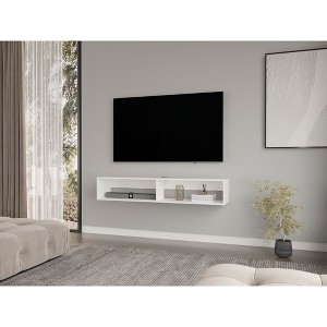 59.1" Manufactured Wood Floating TV Stand Moore with Two Shelves and Cable Management for Living Room and Bedroom - 1 of 4