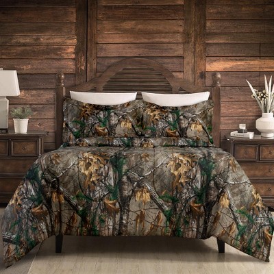 Realtree Xtra Dark Brown Camouflage Comforter Set - Queen