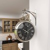 22"x16" Stainless Steel Pocket Watch Style Wall Clock Silver - Olivia & May: Silent Mechanism, Roman Numerals, Indoor Decor - 4 of 4