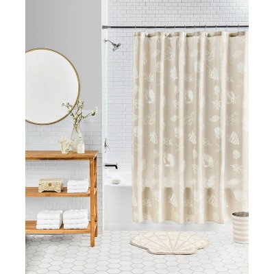 LunaLulinlk Fabric Shower Curtain with Hooks