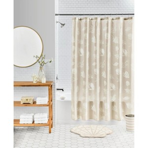 LunaLulinlk Fabric Shower Curtain with Hooks - 1 of 4