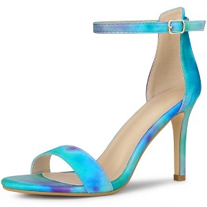 Perphy Women's Ankle Strap Tie Dye Stiletto Heels Sandals - 1 of 4