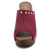 Allegra K Women's Open Round Toe Platform Block Heel Slides Sandals - 3 of 4