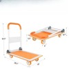VisioGear Foldable Push Cart Dolly, Moving Platform Hand Truck with 360 Degree Swivel Wheels, Orange, 28.7"*19"*32.5" - 3 of 4