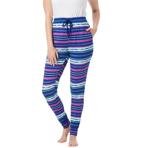 Dreams & Co. Women's Plus Size Relaxed Pajama Pant, 22/24 - Multi Blue  Stripe