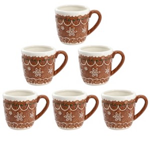 Gibson 18 Ounce Ceramic Holiday Gingergbread Mug in Brown - 1 of 4