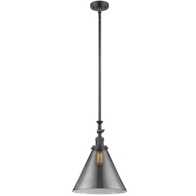 Cone - 1 Light Stem Hung Tiltable Mini Pendant In Industrial Style-18 Inches Tall and 12 Inches Wide