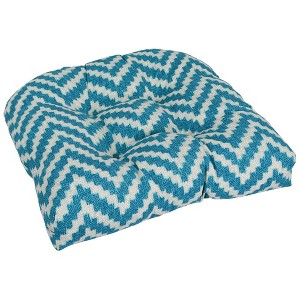 Blazing Needles, 19-inch U-Shaped Spun Polyester Outdoor Tufted Dining Chair Cushion - 1 of 2