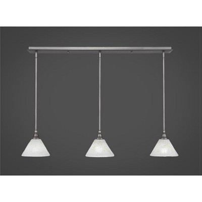 Toltec Lighting Any 3 - Light Chandelier in  Brushed Nickel with 7" Gold Ice Shade