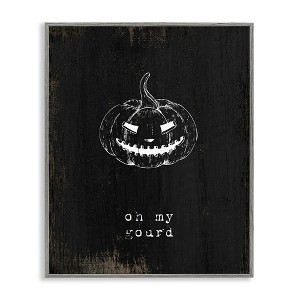 Stupell Industries Oh My Gourd Jack-o-Lantern Framed Giclee Art - 1 of 4