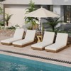 VisioGear Chaise Lounge Chairs, Pool Chairs Lounges with Triple Fold Cushion, Beach Recliners with Adjustable Backrest, Cream, 76.8"*27.5"*5.9" - 4 of 4