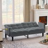 TiramisuBest Velvet Futon Couch, Convertible Folding Sofa Bed, Tufted Couch for Apartment, Space-Saving Design, Black - 3 of 4