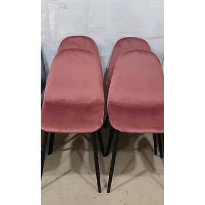 Dining Chairs Set of 4, Modern Accent Chairs, with Sturdy Black Metal Legs