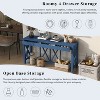 60"W Acacia Veneer Console Table with 4 Spacious Drawers, X-Leg Design Entryway Sofa Table with Open Storage for Living Room - ModernLuxe - 4 of 4
