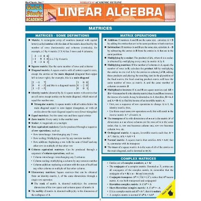 Linear Algebra - (Quickstudy: Academic) by  S B Kizlik (Poster)