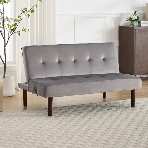 Mini Folding Futon Sofa Bed,45" Small Loveseat Couch with Adjustable Backrest & Charging Port, Modern Sleeper Recliner - 1 of 4