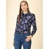 Allegra K Women's Printed Casual Formal Long Sleeve Office Blouse - 3 of 4