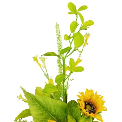 Bright Sunflower & Wildflower 19" Artificial Silk Floral Spray