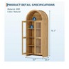 Yellow 70inch Tall Arched Kitchen Pantry Cabinet with Acrylic Doors 5 Tier Wooden Storage Cabinet with Adjustable Shelves Modern Bookshelf for Livin - 3 of 4