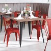 Emma and Oliver Metal Stacking Dining Chairs with Poly Resin Seats for Indoor/Outdoor Use - 2 of 4