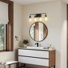 DORESshop 26 in. 4-Light Black Metal Vanity Light with Clear Glass Shade Bathroom Fixture for Modern Farmhouse Style Spaces - 4 of 4