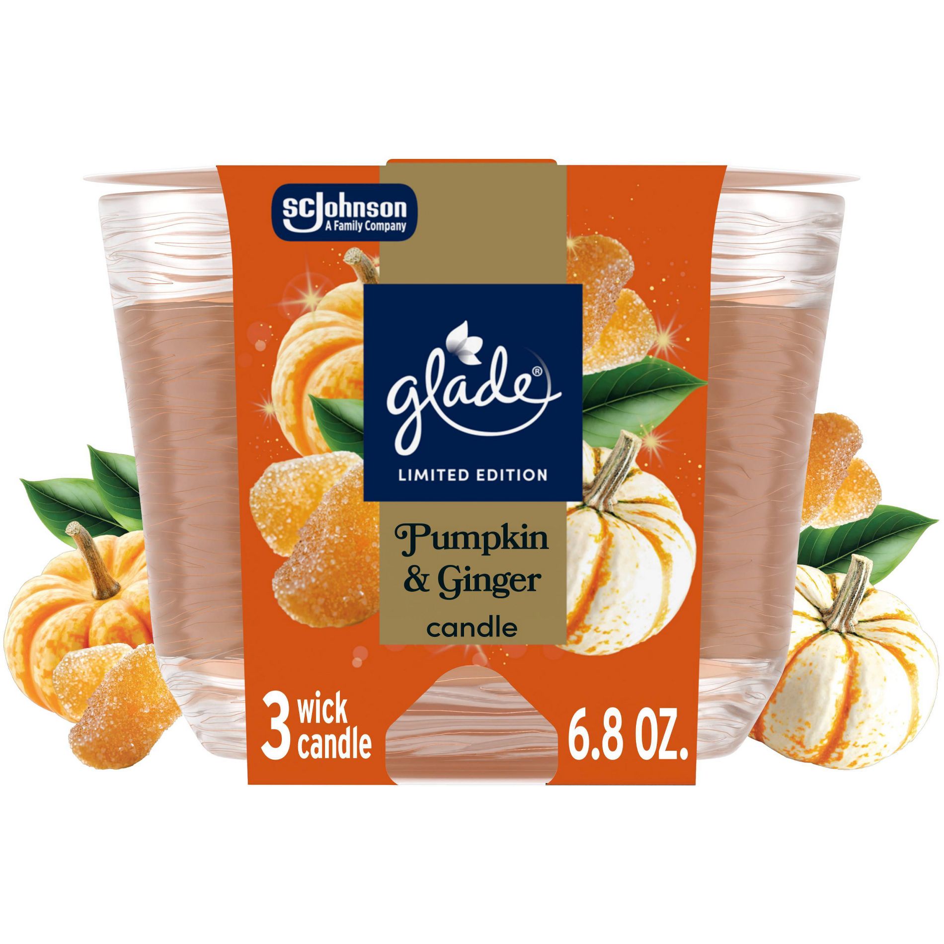 Glade 3 Wick Candle - Pumpkin & Ginger - 6.8oz
