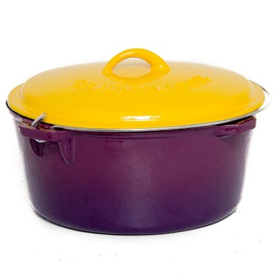 Cajun Classic - 2 Qt Enamel Coated Cast Iron Dutch Oven - Red