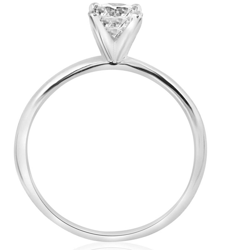 Pompeii3 5/8ct Solitaire Round Diamond Engagement Ring 14K White Gold Brilliant Jewelry, 3 of 5