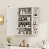 Tangkula Bathroom Wall Cabinet with Mirror Mirrored Medicine Cabinet with 6 Open & 4 Interior Shelves - 3 of 4