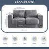 MAXYOYO Oversized 2-Seater Bean Bag Chair for Adults, Upholstered Loveseat with Pillows and Armrests for Living Room - 3 of 4