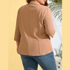 YESFASHION Womens Plus Size Casual Blazer Office 3/4 Sleeve Open Front Cardigans Jacket Work Suit with Pockets - 2 of 4
