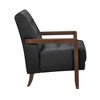 CAVINAS Leather Upholstered Accent Chair,Modern Arm Chairs with Solid Wood Arms and Legs for Bedroom,Reading Room - 4 of 4