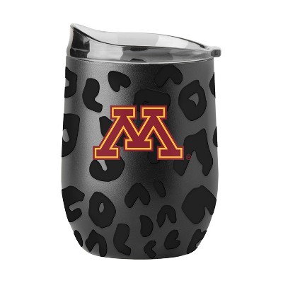 NCAA Minnesota Golden Gophers 16oz Black Leopard Stainless Steel Wine Tumbler