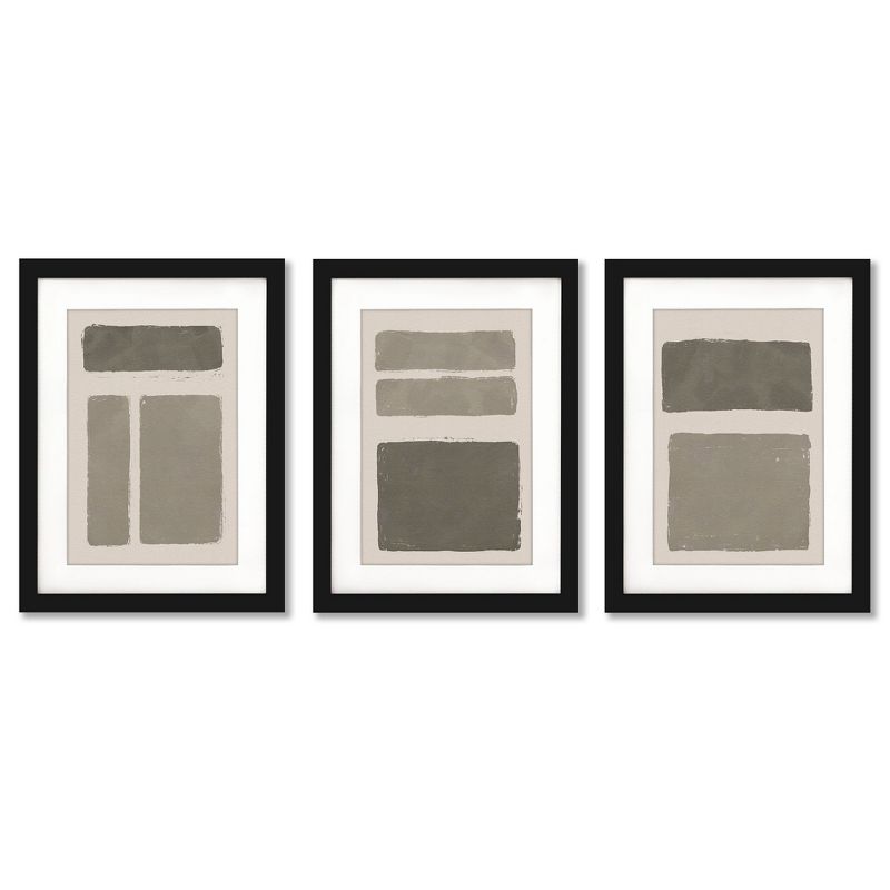 Americanflat Vintage Minimalist (Set Of 3) Stepping Stones By Jacob Green Framed Triptych Wall Art Set, 1 of 5