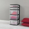 Plastic 5-Drawer Tower, Black with Clear Drawers, Adult - 4 of 4