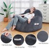 Itopfox Giant Bean Bag Chair for Adults and Kids, Oversized Memory Foam Sofa with Storage Pockets, Non-Slip & Removable Cover, Comfy Lounge Chair - 3 of 4